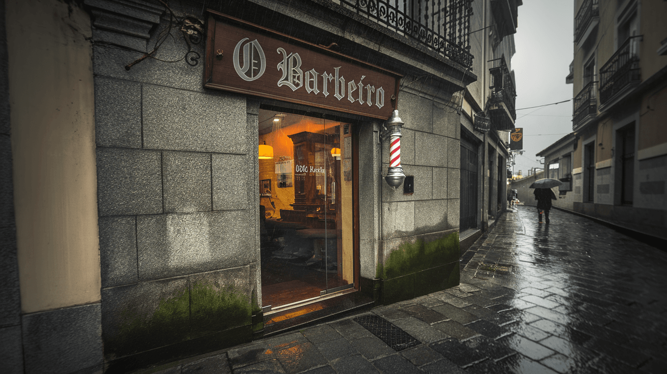 Fachada de O Barbeiro en una calle gallega